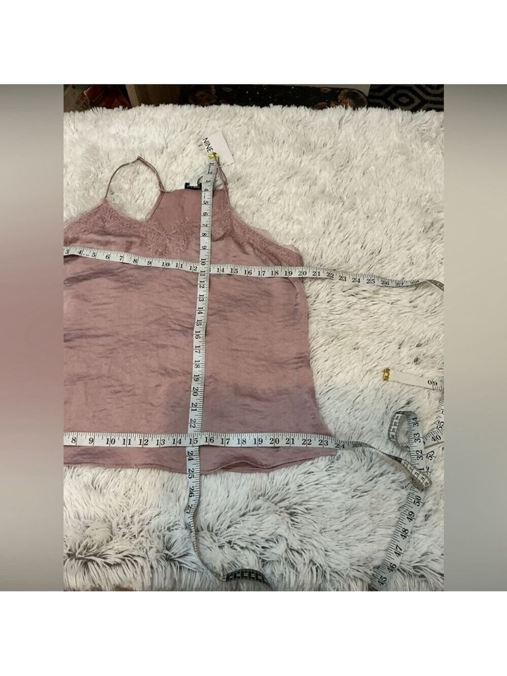 Women's Nine West Pink Lace Trim Camisole L with adjustable straps NWT - Picture 10 of 14